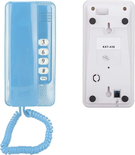 Vista 8 de Mini teléfono de pared, teléfono fijo retro para montar en la pared con función de flash y función de silencio de llamada, interfaz RJ45 alimentada