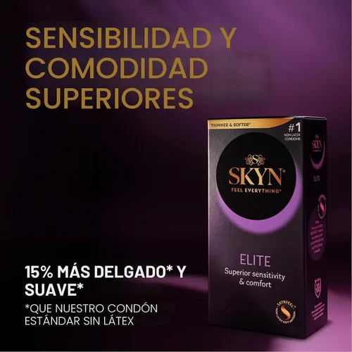 Vista 6 de SKYN Elite - Preservativos lubricados ultrafinos sin látex, paquete económico, 46