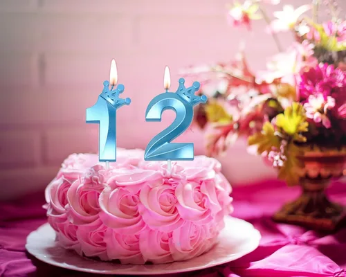 Vista 4 de Velas azules de cumpleaños de 2.56 pulgadas, velas azules con número 12, velas de número 12 para decoración de cumpleaños