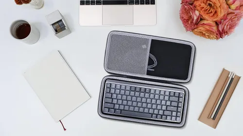 Vista 9 de Aenllosi Funda rígida para teclado mecánico Logitech MX, color negro Construcción de carcasa dura, diseño resistente al agua, diseño resistente a