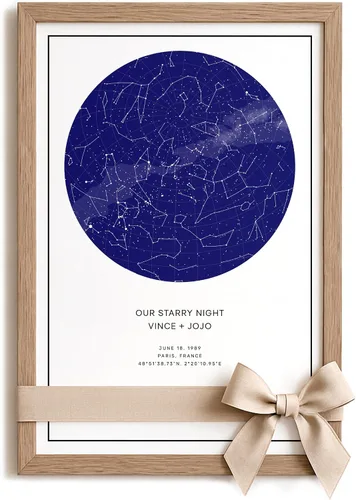 Vista 9 de CELESTORY - Papel enmarcado con mapa de estrellas, mapa de estrellas personalizado, mapa de constelación, tabla de estrellas, lienzo personalizado