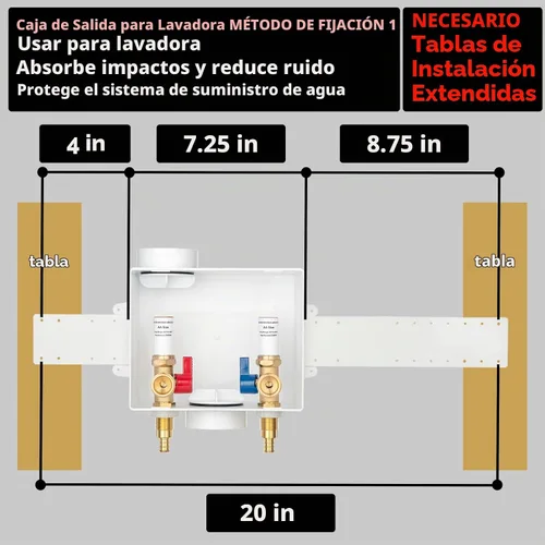 Vista 8 de Caja de salida de lavadora PEX-B con pararrayos de martillo de cobre, entrada 1/2 pulgada PEX-B Crimp Barb F1807 x Salida 3/4 pulgadas NH Rosca