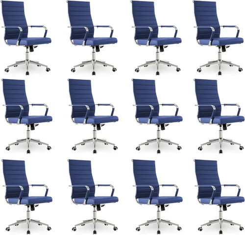 Vista 46 de Okeysen Office Desk Chair, Ergonomic Leather Modern Conference Room Chairs, Executive Ribbed Height Adjustable Swivel Rolling Chair for Home Office