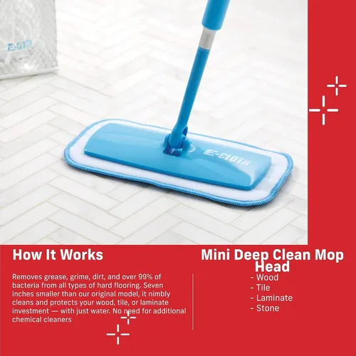 Vista 3 de E-Cloth Deep Clean - Mini fregona de repuesto para cabezal de fregona, 1 unidad