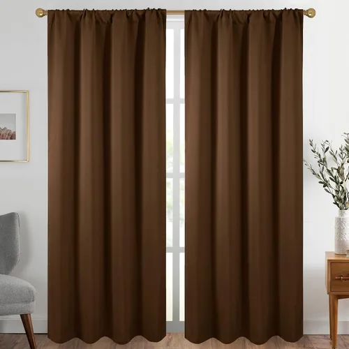 Vista 15 de Diraysid Cortinas opacas beige para dormitorio y sala de estar, cortinas con aislamiento térmico para oscurecer la habitación, 42 x 63 pulgadas, 2