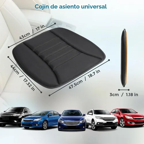 Vista 8 de Tsumbay Cojín de asiento de automóvil, funda de asiento de espuma viscoelástica con parte inferior antideslizante, ajuste universal