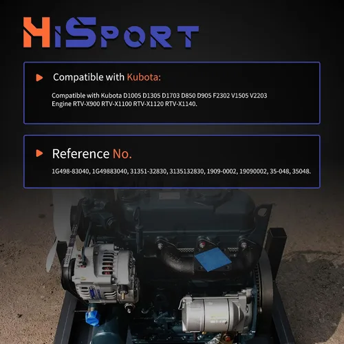 Vista 3 de HiSport Sensor de temperatura del refrigerante 1G498-83040 compatible con motor Kubota D1005 D1305 D1703 D850 D905 F2302 V1505 V2203 Motor RTV-X900