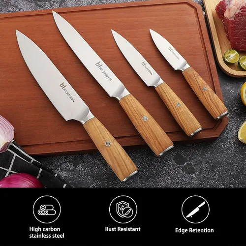 Vista 16 de Cuchillo de chef de 6 pulgadas, cuchillos de cocina, deshuesado de acero inoxidable alemán de alto carbono, cuchillo profesional para carne, aves