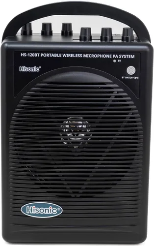 Vista 3 de HISONIC HS120BT HL Sistema PA portátil con micrófonos inalámbricos y batería recargable de litio y cable de coche Bluetooth conectado con teléfonos