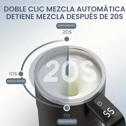 Vista 2 de SpinBrew - Taza de café magnética de agitación automática con pantalla de temperatura, vaso de café eléctrico de acero inoxidable automezclable