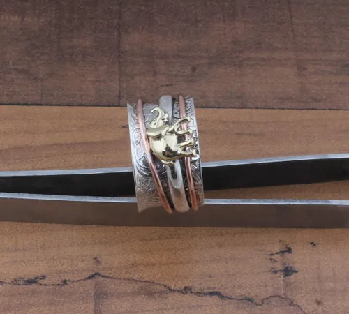 Vista 38 de Boho Spinner Ring, Mothers Day Gift, Silver 925 Women Ring, Sterling Silver 925 Ring, Fidget Spinner Ring,Women Silver Anxiety Ring