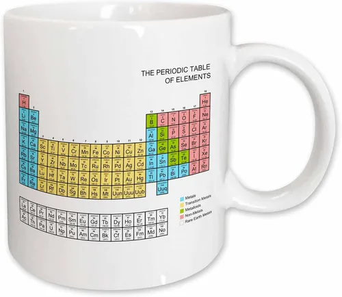 Vista 10 de 3dRose mug_76645_4 "Pastel Periodic Table - Regalo educativo escolar académico para aulas de ciencia, química, física" en dos tonos, color negro, 11