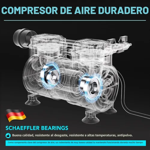 Vista 4 de PAS20 Sistema de aireación para estanques y lagos hasta 3 acres, compresor de 3/4 HP + dos tubos ponderados de 100 pies + 2 difusores
