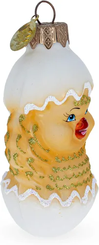 Vista 7 de Adorno navideño de pollito en huevo