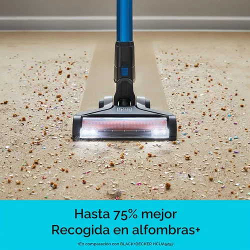 Vista 5 de Black+Decker Aspiradora inalámbrica, Powerseries Extreme, Aspiradora de palo recargable, cabezal intercambiable con accesorio para hendiduras
