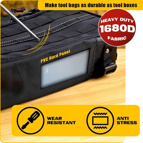 Vista 4 de Bolsa organizadora de herramientas de gran capacidad de 20 pulgadas con tira reflectante compatible con UTV, ATV, Polaris Can am Accesorios