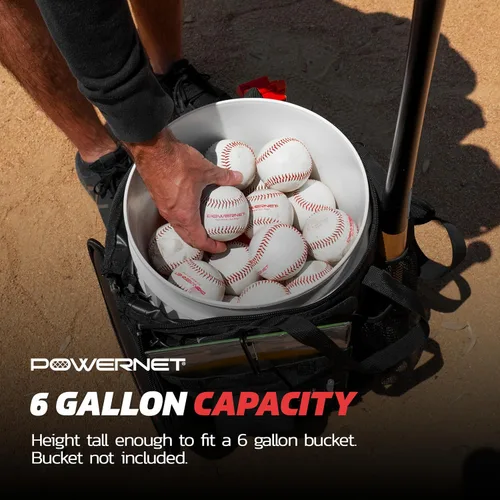 Vista 4 de PowerNet Baseball Softball Coaching Bucket Caddy Cover, Multiple Pockets Carry Gameday Essentials, 3 Styles for 6 Gallon Bucket Organization