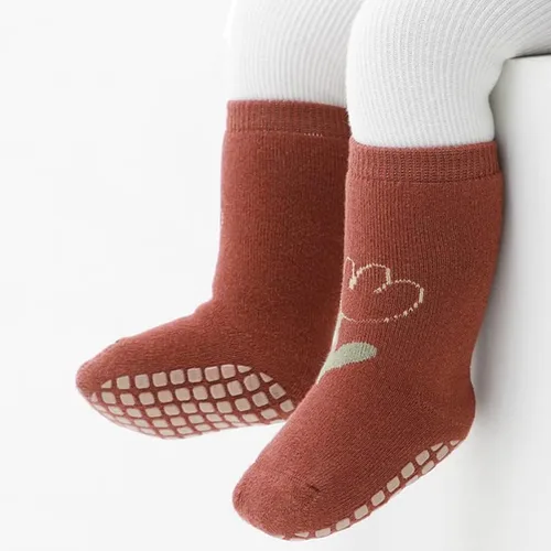 Vista 6 de Exegawe Baby Non Slip Socks Winter 5 Pairs Kid Thick Warm Crew Socks with Grips