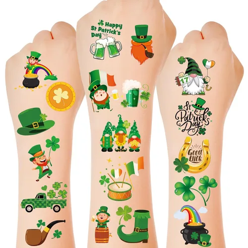 Vista 11 de 64 PIEZAS 4 Hojas Juego de Tatuajes Temporales del 4 de Julio, Decoraciones Patrióticas para Fiestas de Cara y Cuerpo, Calcomanías de Tatuajes