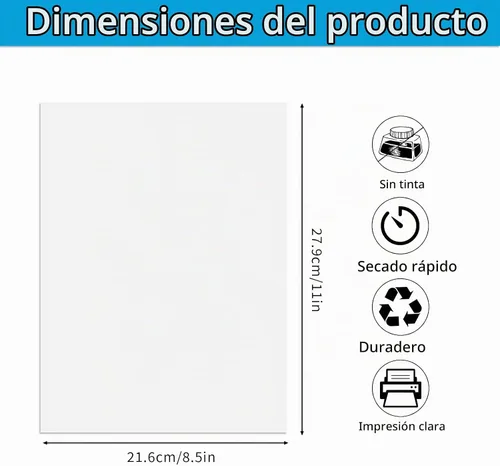 Vista 2 de 100 hojas de papel de impresora térmica de 8.5 x 11 pulgadas, tamaño carta