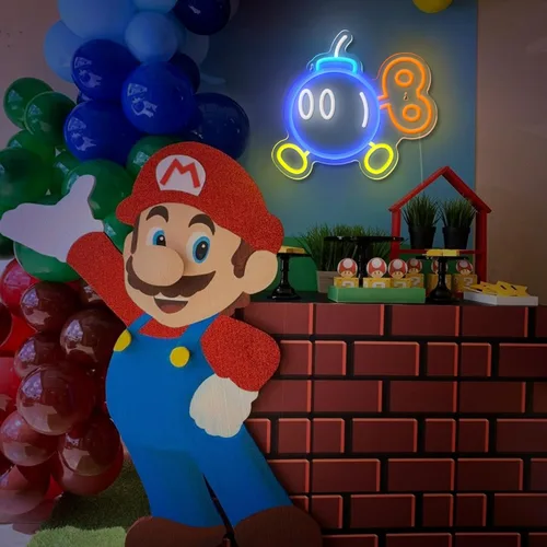 Vista 7 de Señal de Neón de Juegos para Decoración de Habitación de Juego, Luces de Neón de Anime Enchufables y Regulables con USB para Dormitorio de Niños