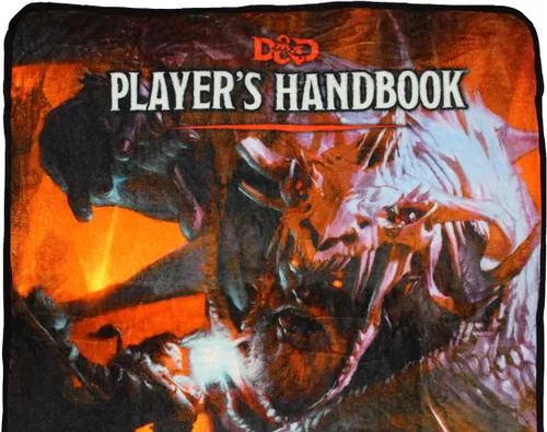 Vista 3 de Bioworld Dungeons and Dragons D&D Player's Handbook - Manta de felpa con diseño de quinta edición