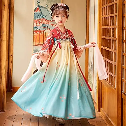 Vista 4 de AINIFU China Angel Hanfu - Vestidos de princesa de hadas para niñas de 4 a 16 años