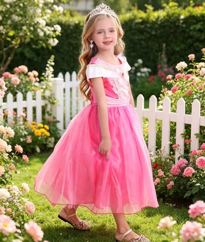 Vista 3 de Disfraz de princesa para niñas, disfraz rosa para Halloween, cosplay, fiesta de carnaval