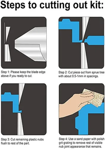 Vista 6 de Pinza fina de 4.7 pulgadas con funda protectora y llave hexagonal, alicates de corte para reparación y fijación de edificios Gundam (1)