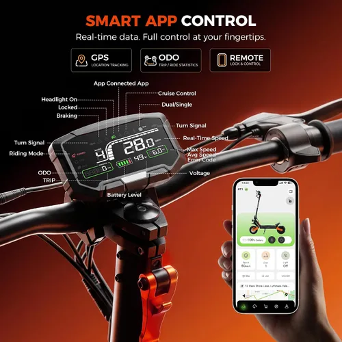 Vista 10 de isinwheel Scooter eléctrico GT1, 28 MPH, 800W, rango de 28 millas Nuevo Negro