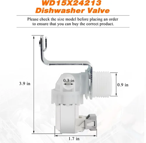 Vista 5 de Blutoget WD15X24213 WD15X22999 WD15X26140 - Válvula para lavavajillas GE, compatible con lavavajillas GE, sustituye a 4547181 AP6286892 PS12342758