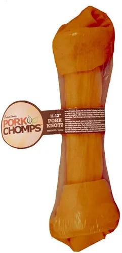 Vista 14 de Pork Chomps Masticables de piel de cerdo asada para perros, nudos de 6 pulgadas, 6