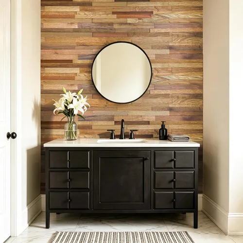 Vista 5 de Luxdecor Paneles de pared 3D, tablones de madera recuperada real, paquete Madera de roble 3D