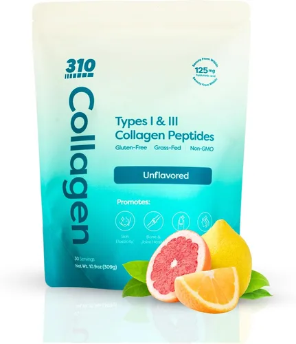 Vista 8 de 310 Nutrition Péptidos de colágeno para mujeres y hombres – Colágeno hidrolizado alimentado con pasto con ácido hialurónico, resveratrol, vitamina C