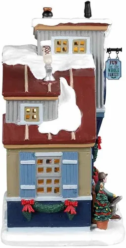 Vista 2 de Lemax Christmas Village Tis The Season Skate Rentals funciona con pilas Led -25883
