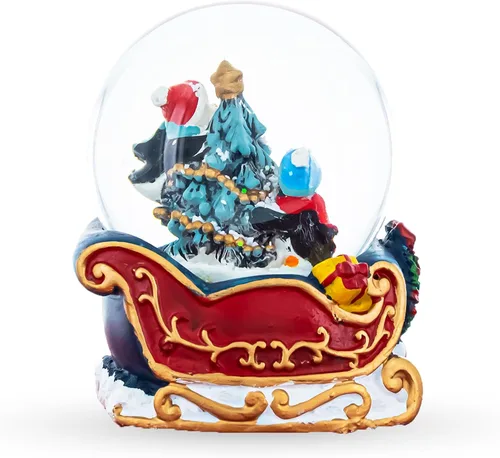 Vista 4 de Mini globo de nieve de agua con diseño de pingüino