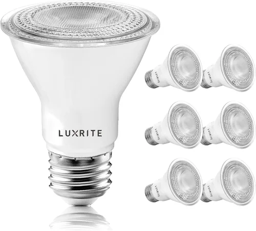 Vista 11 de LUXRITE Foco LED PAR20 de Inundación, Equivalente a 50W, 5 Colores Seleccionables 2700K-5000K, 550 Lúmenes, 7W, Foco LED Regulable, Clasificación