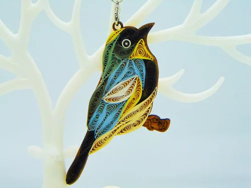 Vista 16 de Colección Quilling Bird Lovers – Adornos de quilling hechos a mano para amantes de los animales, decoraciones para el hogar y días festivos, dijes