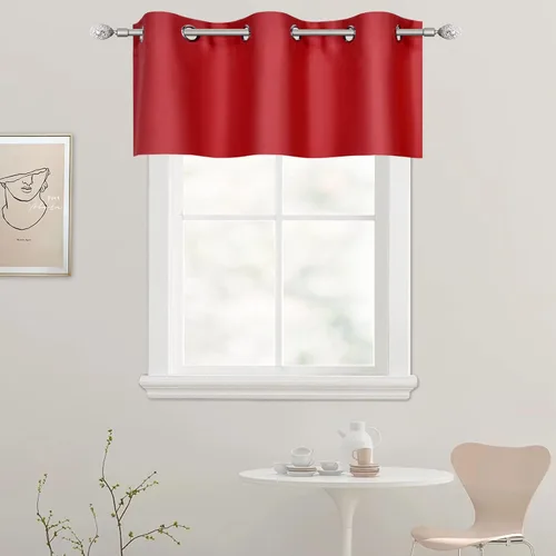 Vista 77 de DECOVSUN Cenefa de cortina opaca amarilla brillante para ventanas de cocina, cenefa opaca con ojales para dormitorio, cenefa corta y recta para sala
