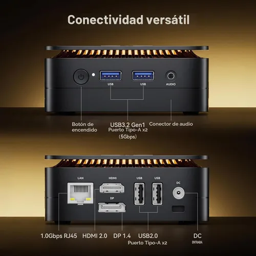 Vista 8 de KAMRUI Mini PC E1 AMD Ryzen 3500U Mini computadoras, hasta 3.7GHz