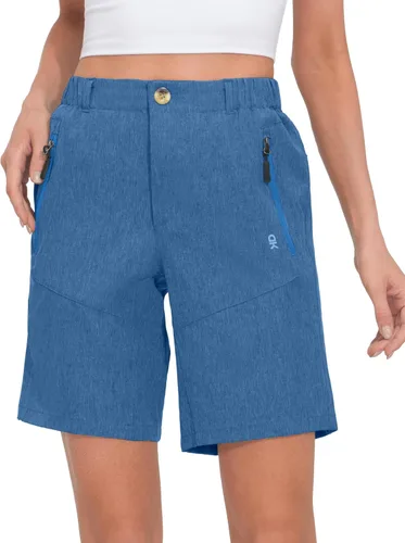 Vista 10 de Little Donkey Andy - Shorts elásticos de secado rápido para mujer, para senderismo, campamento y viajes A1 negro