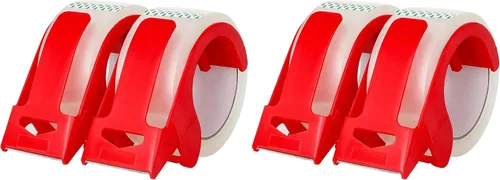 Vista 6 de CHUANGSEED 2 paquetes de cinta de embalaje marrón con dispensador - 2.7 mil x 1.9 pulgadas x 55Y Cinta de embalaje resistente para cajas de mudanza