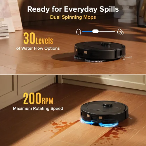 Vista 5 de roborock Qrevo S Pro Robot aspiradora y trapeador, succión de 18,500 Pa, base multifuncional con mopa autolimpiante de 167 ℉, evita obstáculos