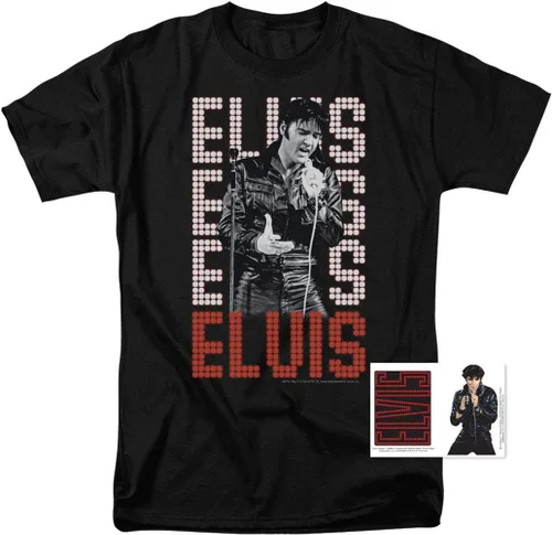 Vista 2 de Elvis Presley King of Rock and Roll Music, Black, T Shirt & Stickers