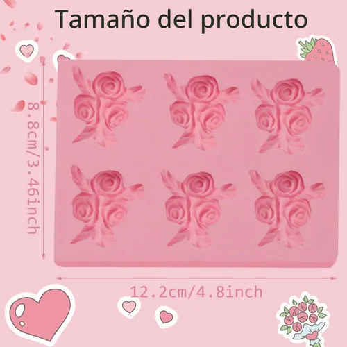 Vista 6 de Molde de fondant para decoración de pasteles de rosas de 6
