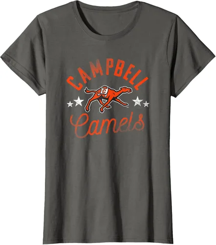 Vista 8 de Campbell University Camiseta con logotipo de Fighting Camels, Gris