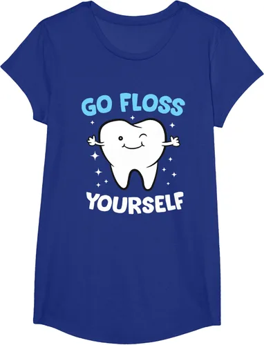 Vista 28 de Camiseta higienista dental, asistente dental, Go Floss Yourself dentista, Negro, S