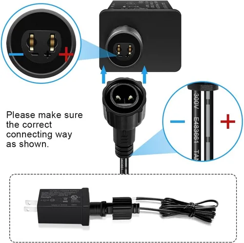 Vista 6 de Fuente de alimentación de 24 V clase 2, enchufe de EE. UU. Certificado UL IP44 impermeable transformador de bajo voltaje para luz navideña de 6 W