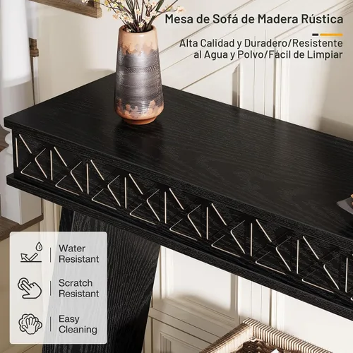 Vista 9 de Tribesigns Mesa Consola Moderna, Mesa de Entrada Extra Larga de 71 Pulgadas con Almacenamiento, Mesa de Sofá Estrecha de 2 Niveles Detrás del Sofá