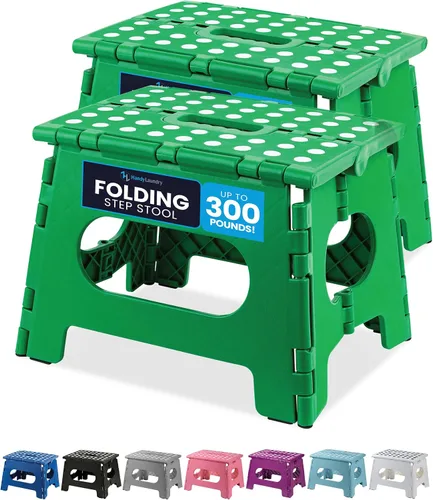 Vista 29 de Handy Laundry Taburete plegable de paso - Taburete plegable lo suficientemente resistente para apoyar a adultos y lo suficientemente seguro